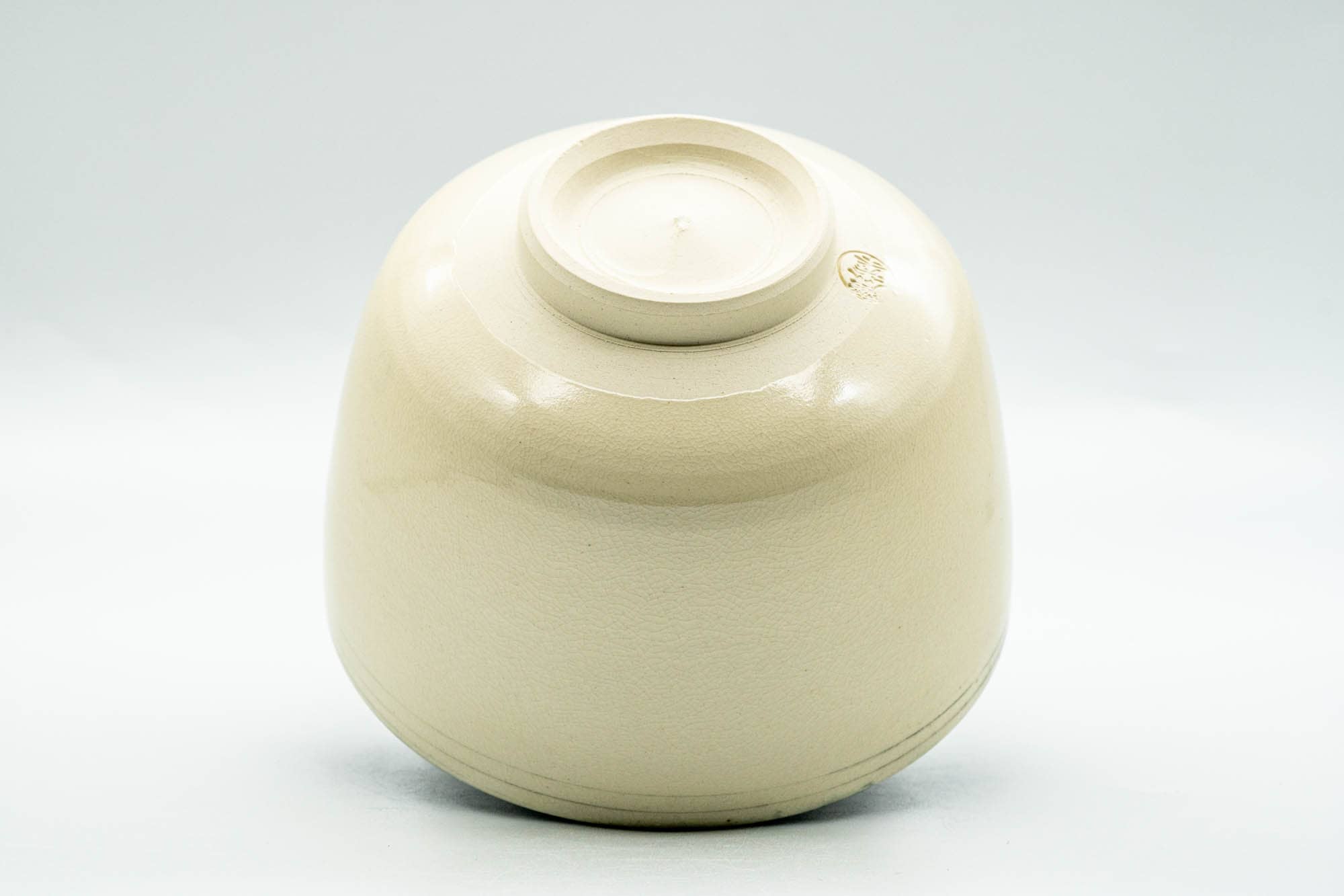 Japanese Matcha Bowl - Beige Black Inner-Glazed Kyo-yaki Chawan - 350ml