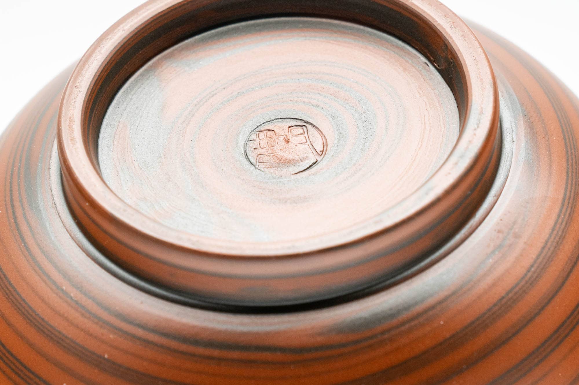 Japanese Teacup - Red Nerikomi White Inner Glazed Tokoname-yaki Yunomi - 90ml