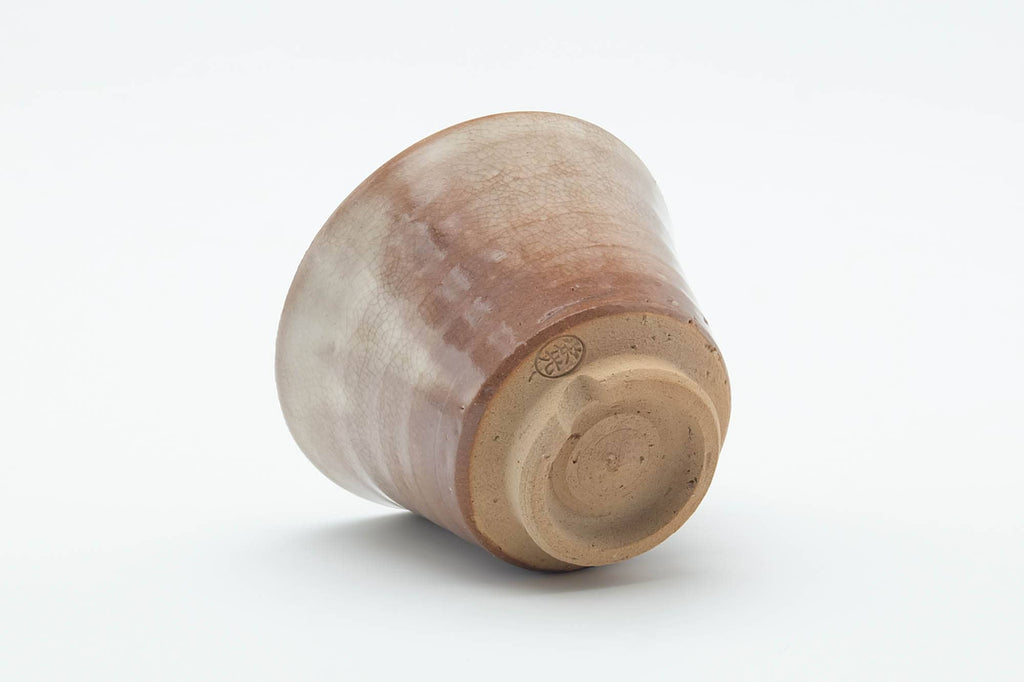 Japanese Teacup - Beige Magenta Drip-Glazed Hagi-yaki Yunomi - 80ml