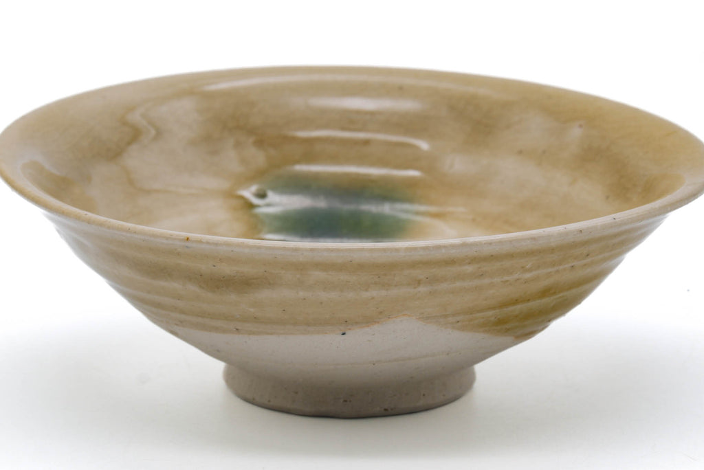 Japanese Matcha Bowl - Yellow Green Spotted Seto-yaki Summer Chawan - 250ml