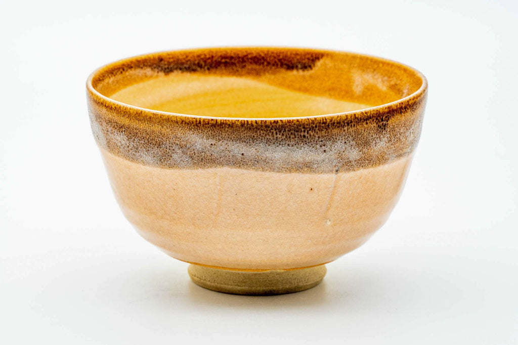 Japanese Matcha Bowl - Long Grass Peach Glazed Karatsu-yaki Chawan - 300ml