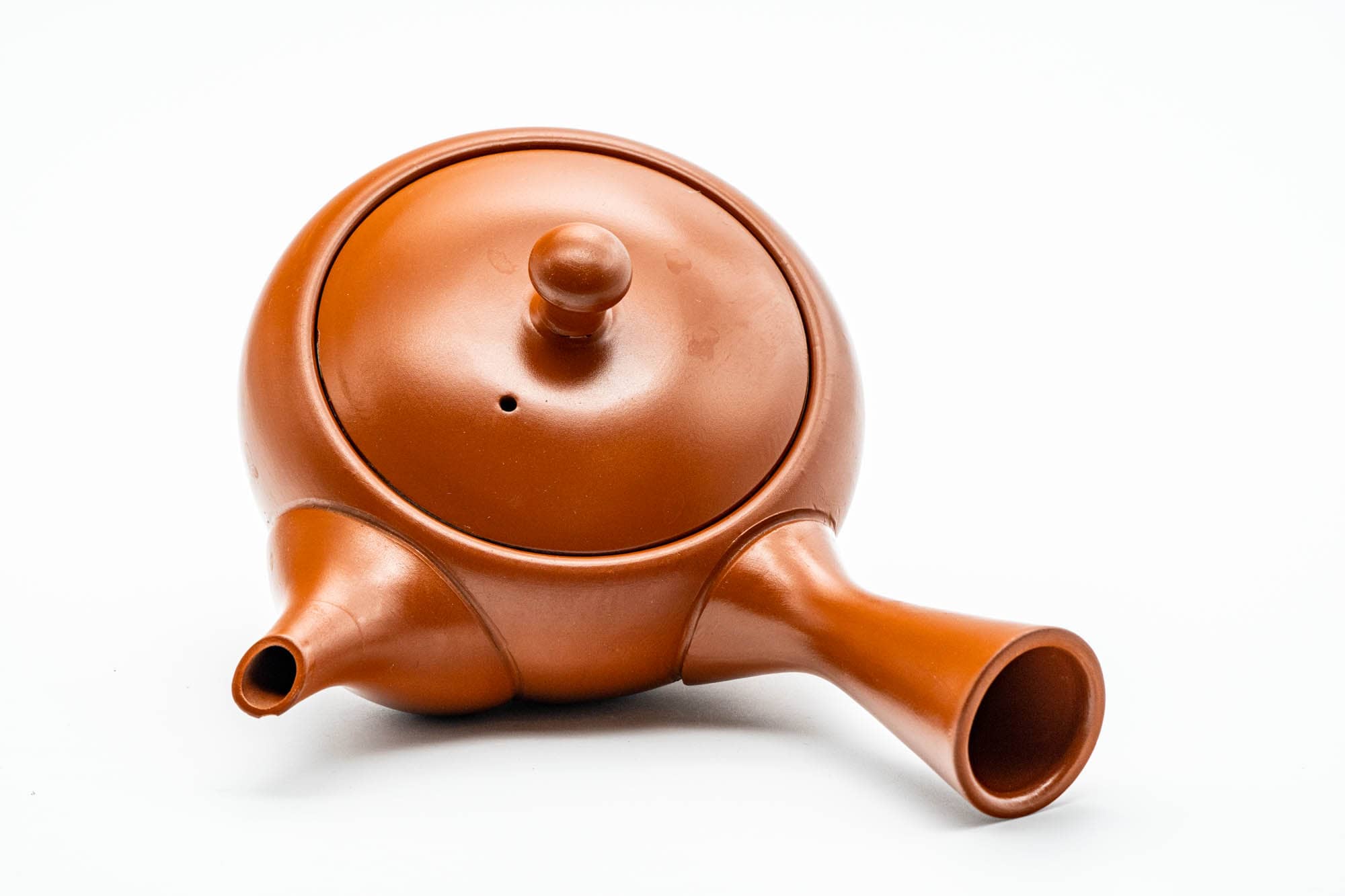 Japanese Kyusu - Red Shudei Tokoname-yaki Mesh Teapot - 260ml