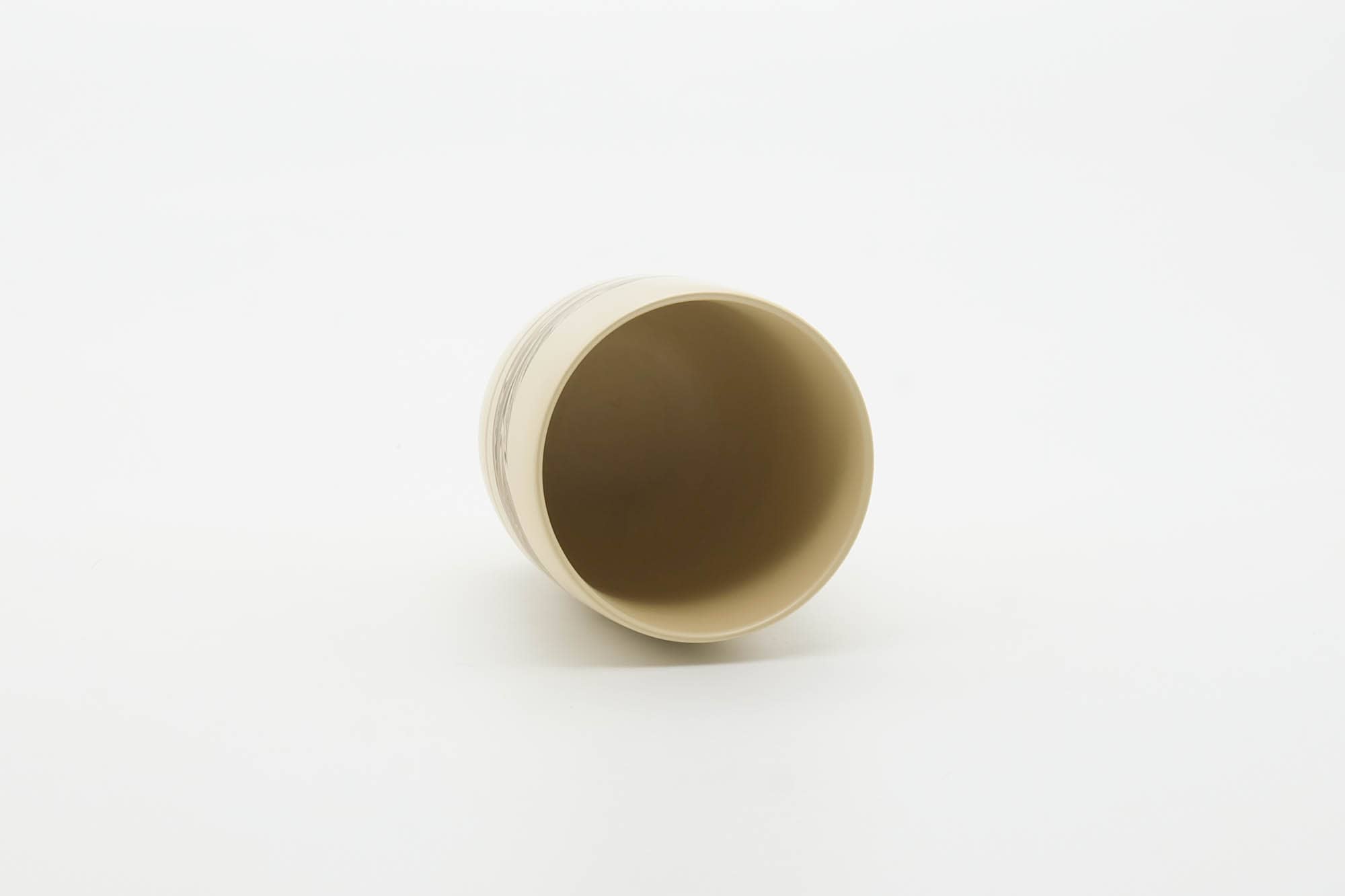 Japanese Teacup - Beige Green Zigzag Nerikomi Tokoname-yaki Yunomi - 140ml