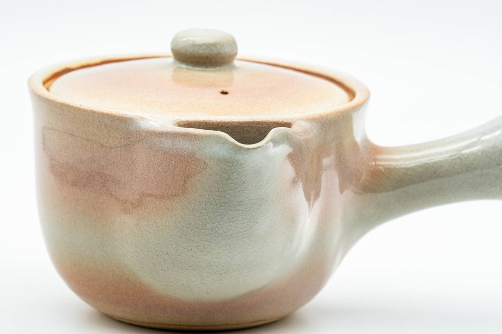 Japanese Kyusu - Beige Peach Glazed Hagi-yaki Do-ake Teapot - 320ml