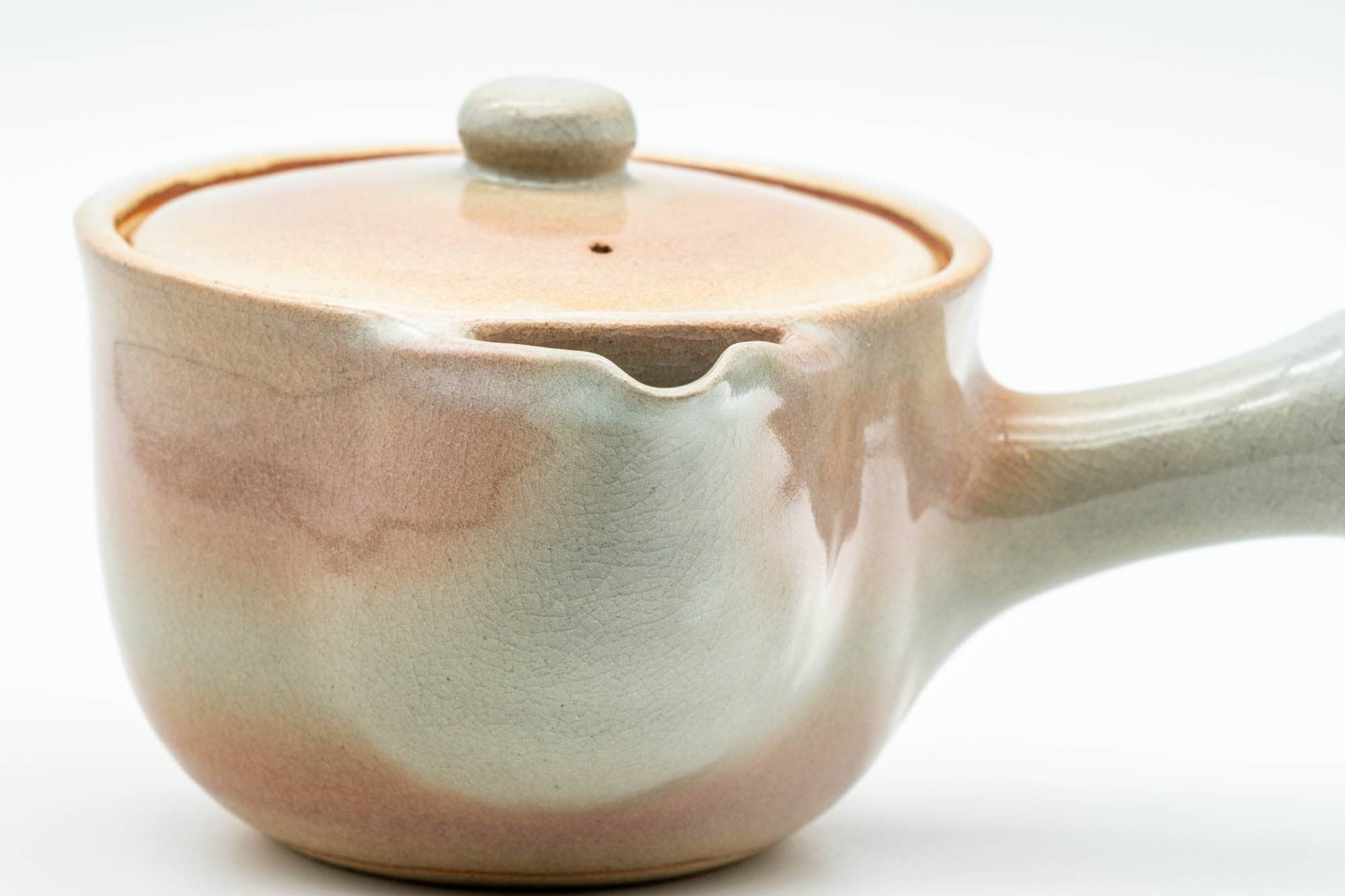 Japanese Kyusu - Beige Peach Glazed Hagi-yaki Do-ake Teapot - 320ml
