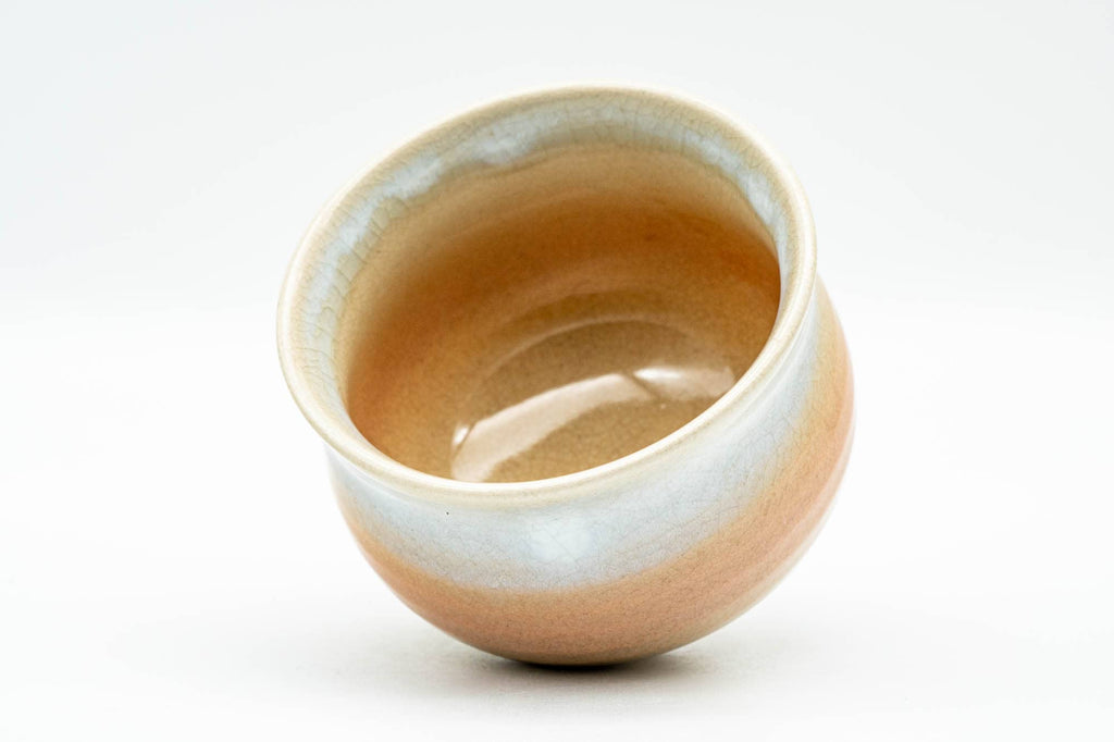 Japanese Teacup - 天鵬山 Tsubaki Kiln - Beige White Glazed Hagi-yaki Yunomi - 140ml