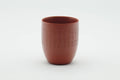 Japanese Teacup - Calligraphy Engraved Red Shudei Tokoname-yaki Yunomi - 100ml