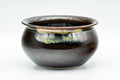 Japanese Kensui - Brown Hare's Fur Glazed Water Bowl - 500ml