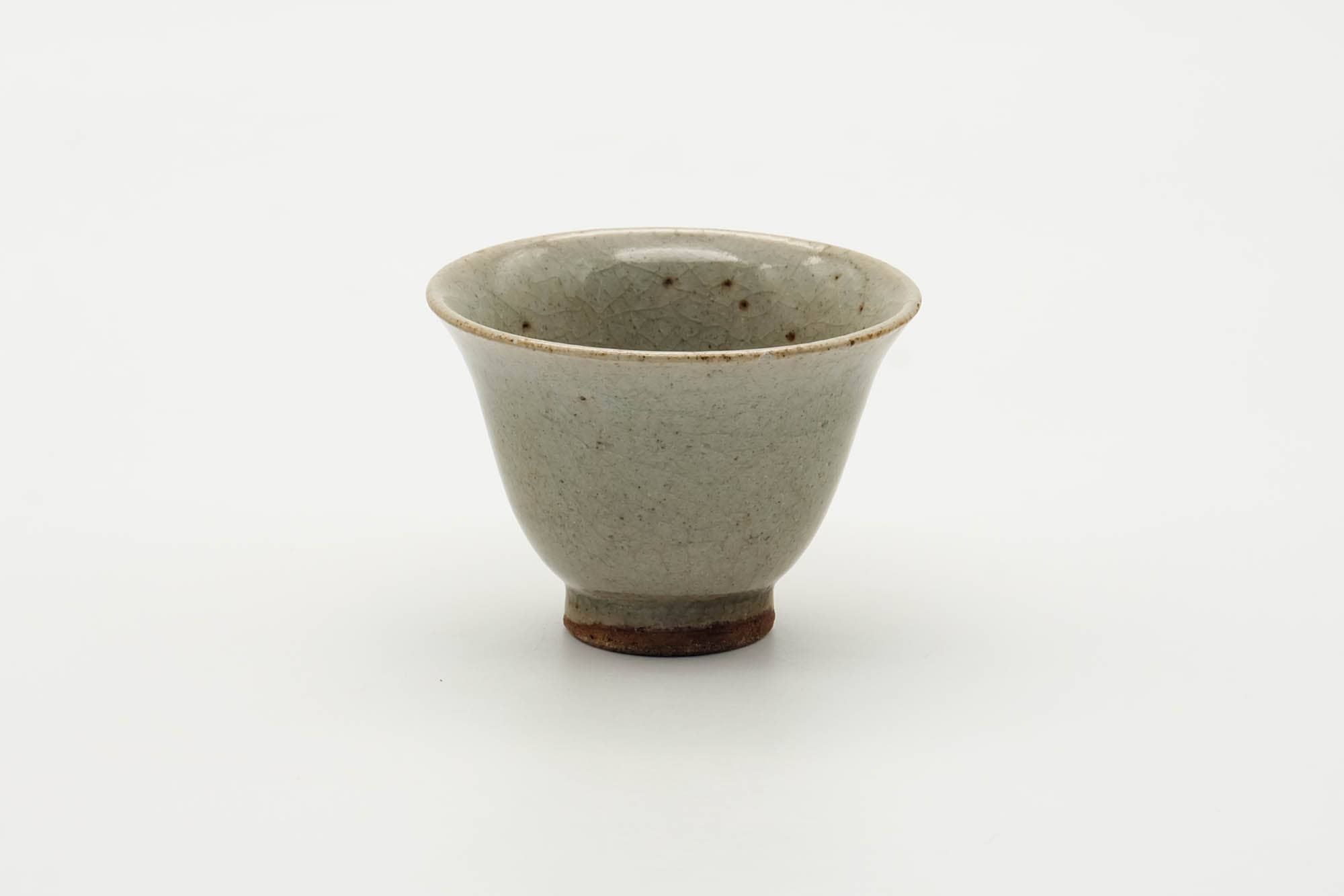 Japanese Teacup - Small Sage Gray Celadon Glazed Guinomi - 50ml