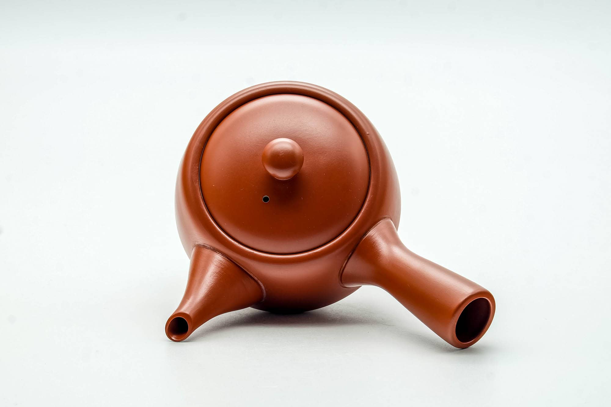 Japanese Kyusu - Smooth Red Shudei Tokoname-yaki Ceramic Filter Teapot - 300ml