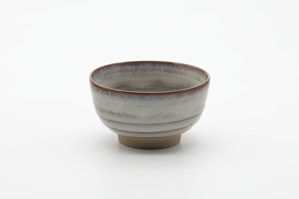 Japanese Teacup - Grey Milky Glazed Spiraling Yunomi - 130ml