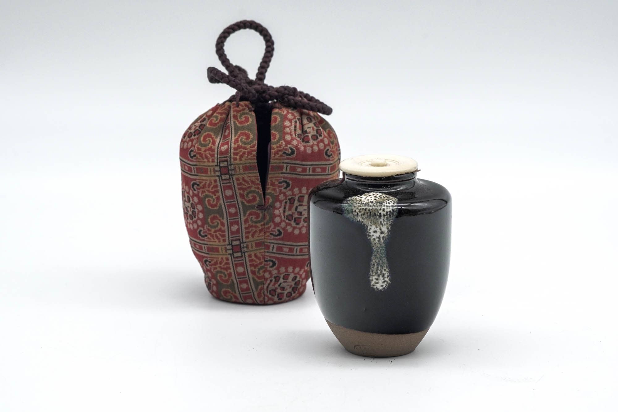 Japanese Chaire - 中村陶六 Touroku Nakamura - Kyo-yaki Katatsuki Tea Container with Shifuku