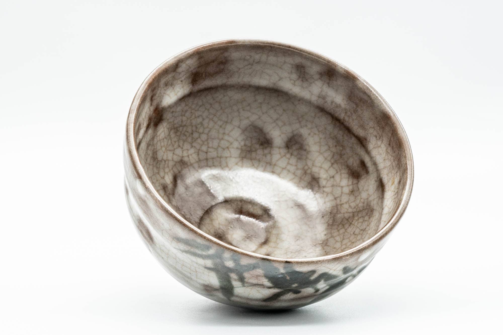 Japanese Matcha Bowl - Abstract Cloudy White Glazed Chawan - 300ml