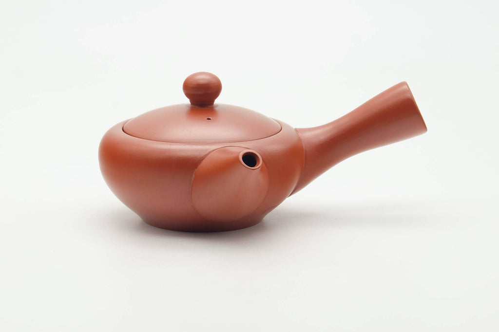 Japanese Kyusu - Smooth Red Shudei Tokoname-yaki Debeso Teapot - 150ml