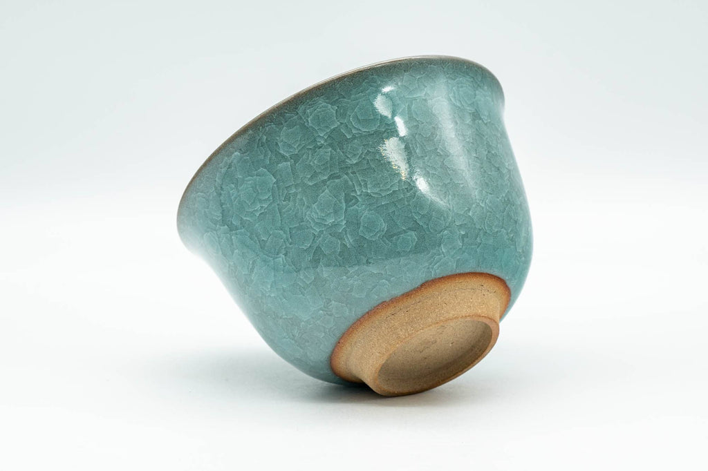 Japanese Teacup - Teal Snowflake Celadon Glazed Yunomi - 150ml