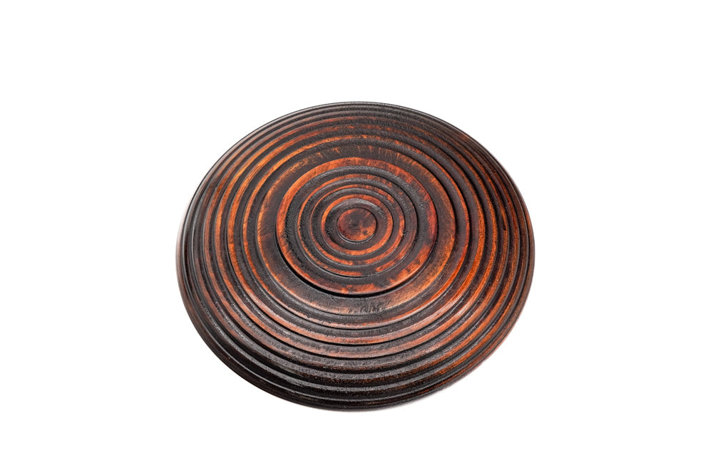 Japanese Chataku - Set of 5 Spiraling Wooden Tea Saucers