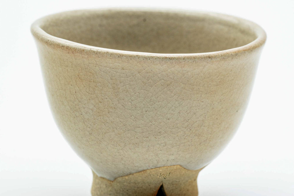 Japanese Teacups - Set of 4 Classic Beige Glazed Hagi-yaki Yunomi - 75ml