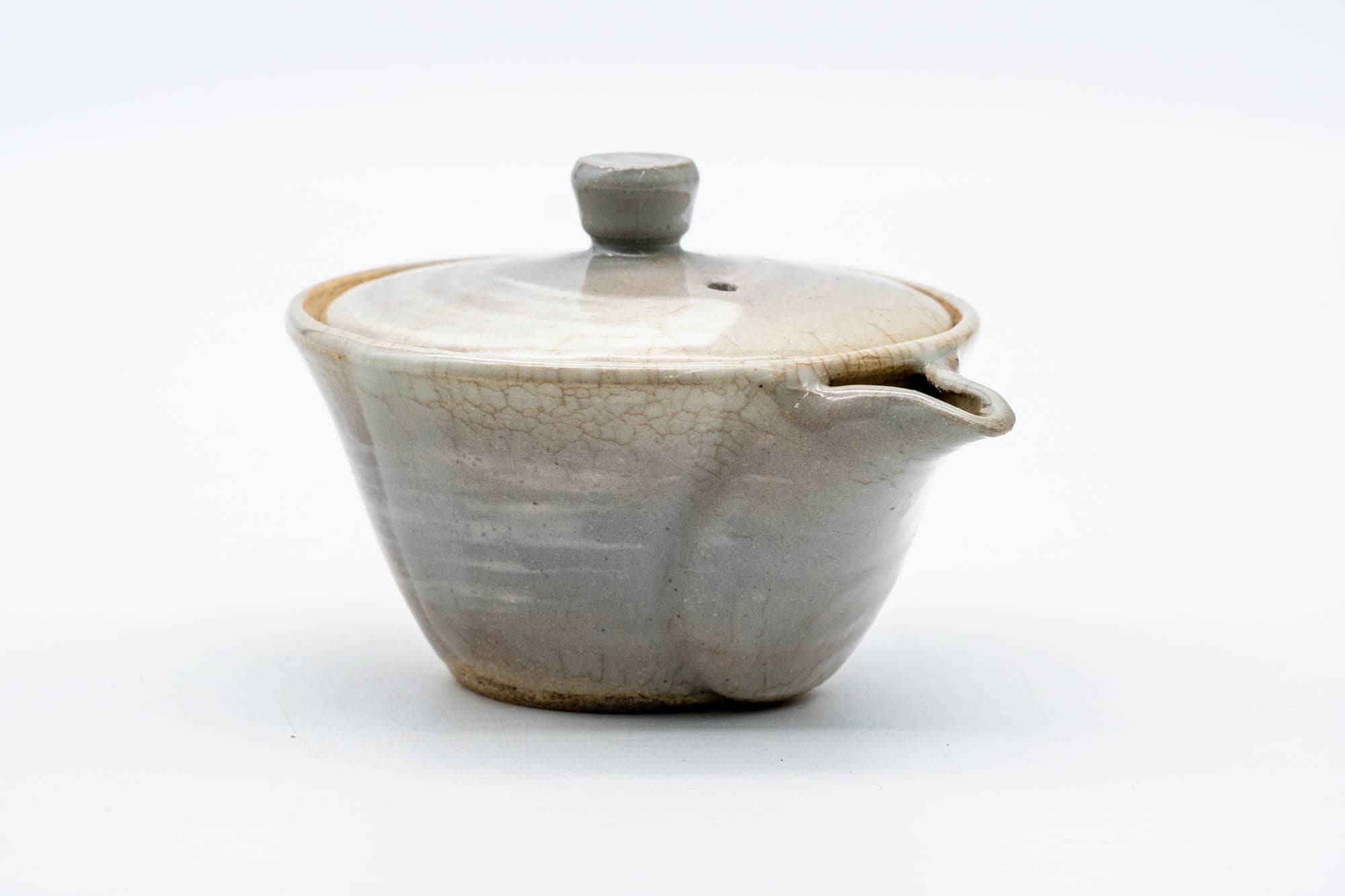Japanese Houhin - 朝日焼 Asahi-yaki - Grey Hakeme Glazed Handleless Teapot - 100ml