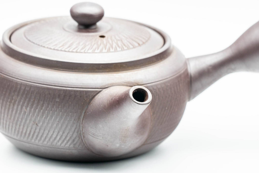 Japanese Kyusu - Engraved Banko-yaki Obi-ami 360 Strainer Teapot - 325ml