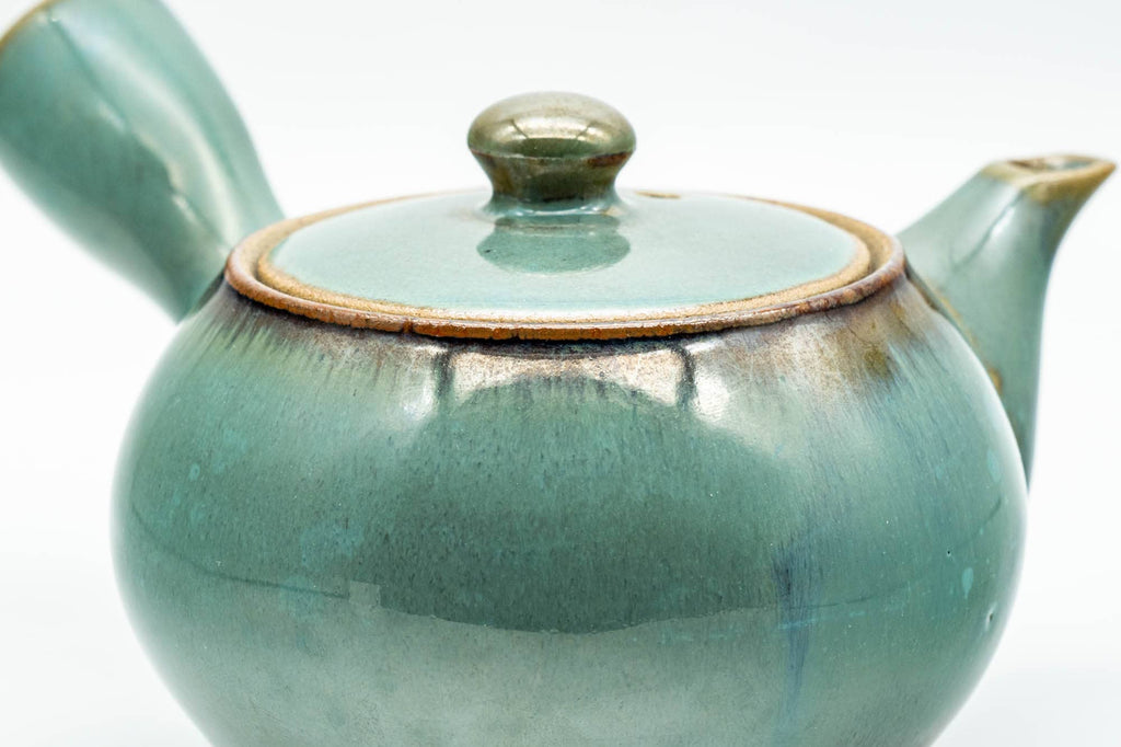 Japanese Kyusu - Green Teal Ceramic Debeso Teapot - 200ml