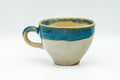 Japanese Teacup - Blue Drip-Glazed Agano-yaki Ushirode Yunomi - 140ml
