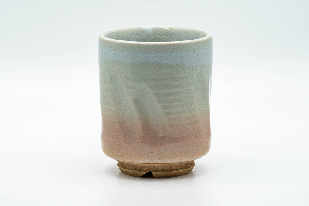 Japanese Teacup - Carved Beige Peach Glazed Hagi-yaki Yunomi - 200ml
