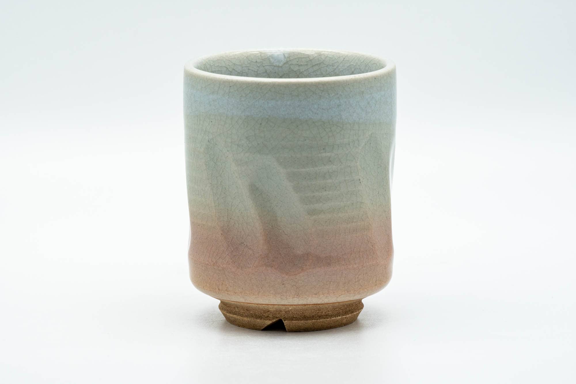 Japanese Teacup - Carved Beige Peach Glazed Hagi-yaki Yunomi - 200ml