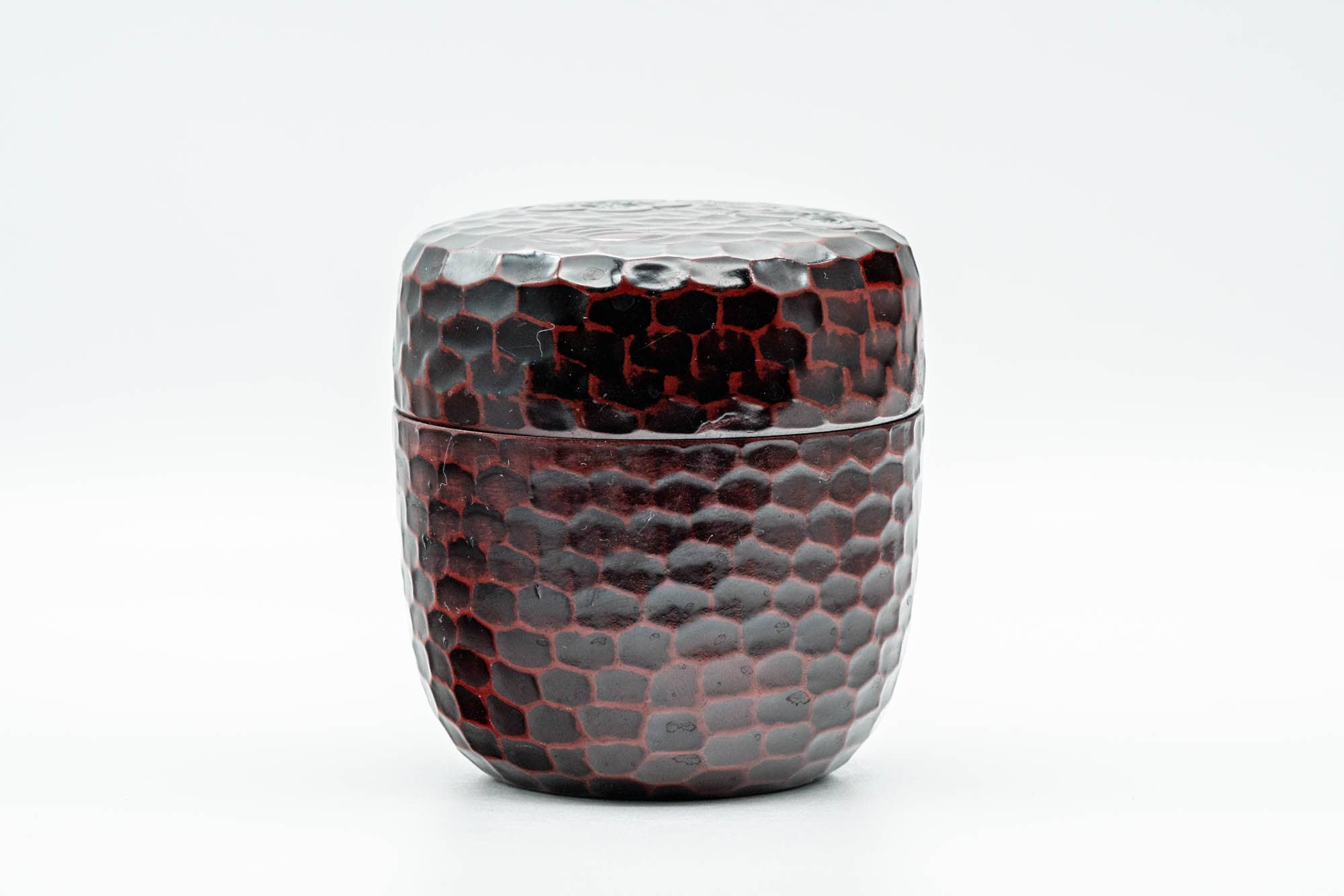 Japanese Chazutsu - Burgundy Plum Blossoms Plastic Tea Canister - 275ml