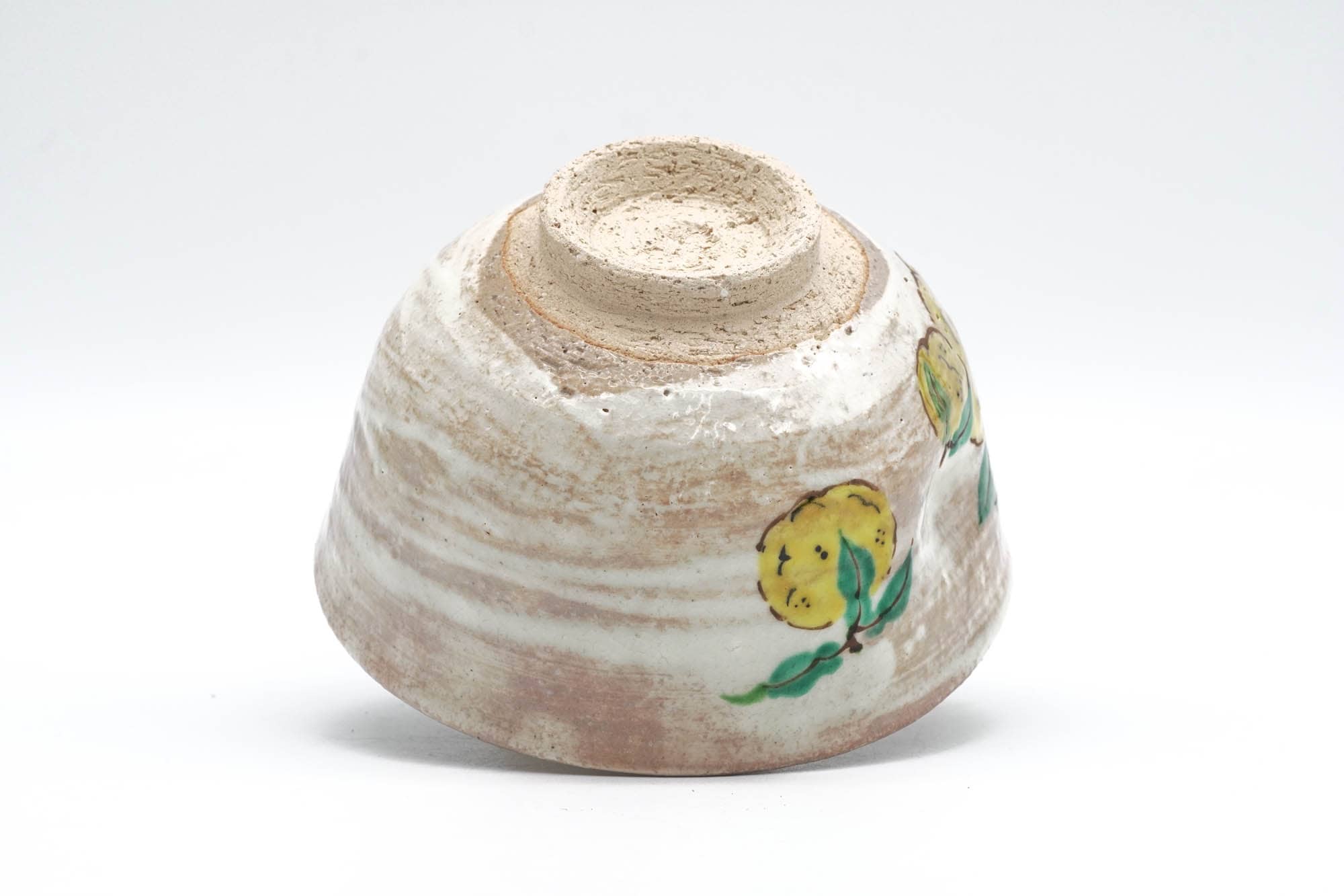 Japanese Matcha Bowl - Beige Milky Hakeme Lemons Kyo-yaki Chawan - 250ml