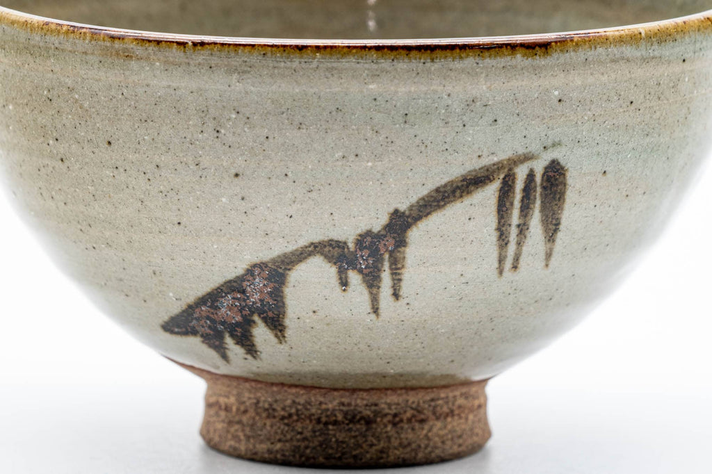 Japanese Matcha Bowl - Abstract Sage Green Glazed Karatsu-yaki Chawan - 200ml
