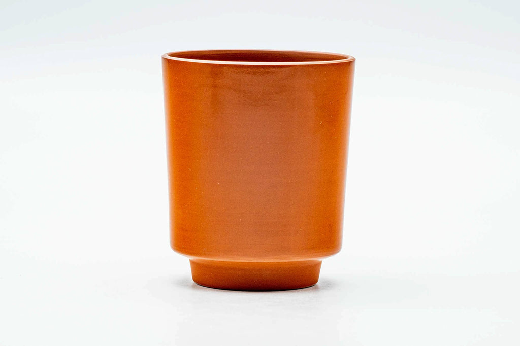 Japanese Teacup - Smooth Red Shudei Tokoname-yaki Yunomi - 180ml