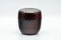 Japanese Chazutsu - Burgundy Long Grass Plastic Tea Canister - 250ml