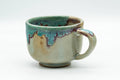 Japanese Teacup - Turquoise Drip-Glazed Agano-yaki Ushirode Yunomi - 120ml