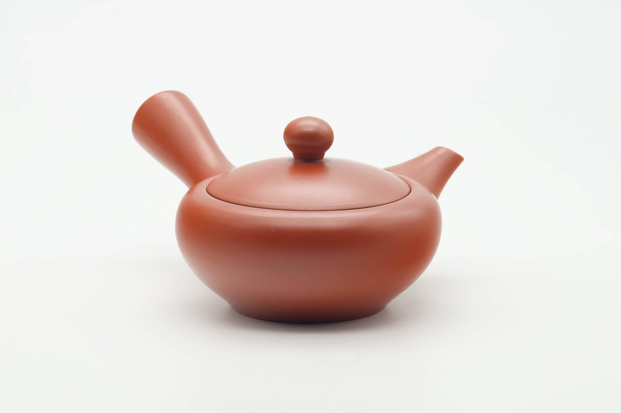 Japanese Kyusu - Smooth Red Shudei Tokoname-yaki Debeso Teapot - 150ml