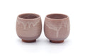 Japanese Teacups - Pair of Purple Hagi Meoto Yunomi