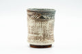 Japanese Teacup - Grey Geometric White Glazed Wabi-Sabi Yunomi - 130ml