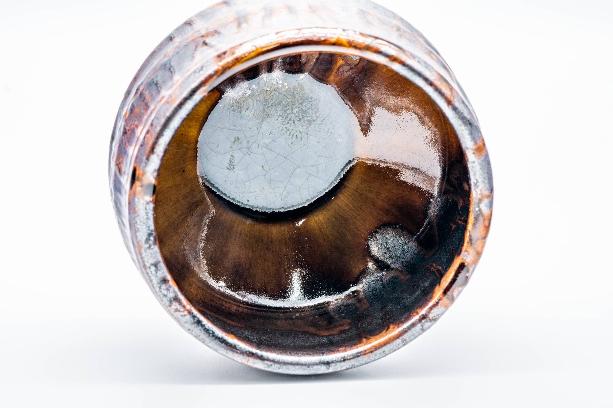 Japanese Matcha Bowl - Metallic Brown Drip-Glazed Chawan