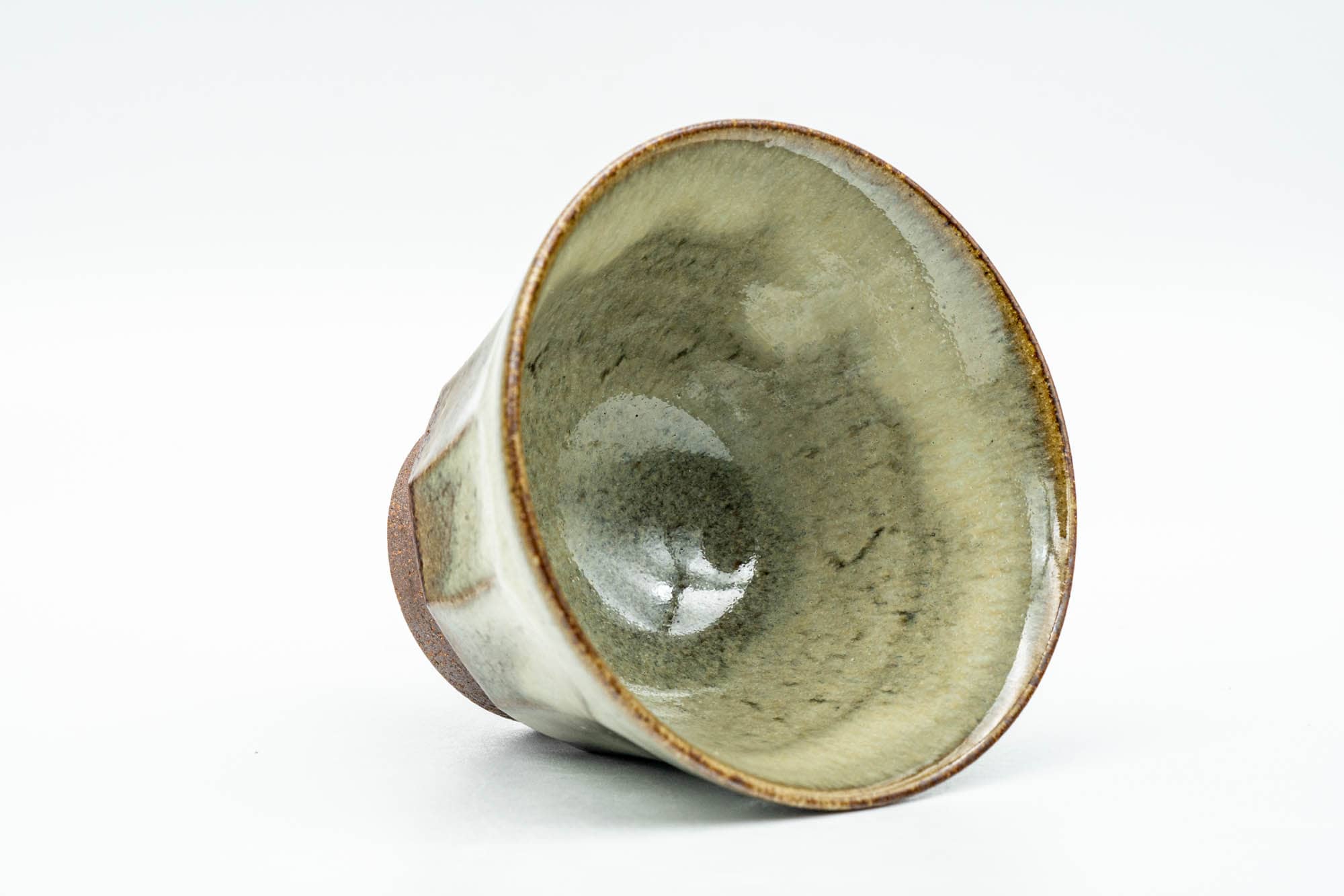 Japanese Teacup - Milky Sage Drip-Glazed Yunomi - 110ml