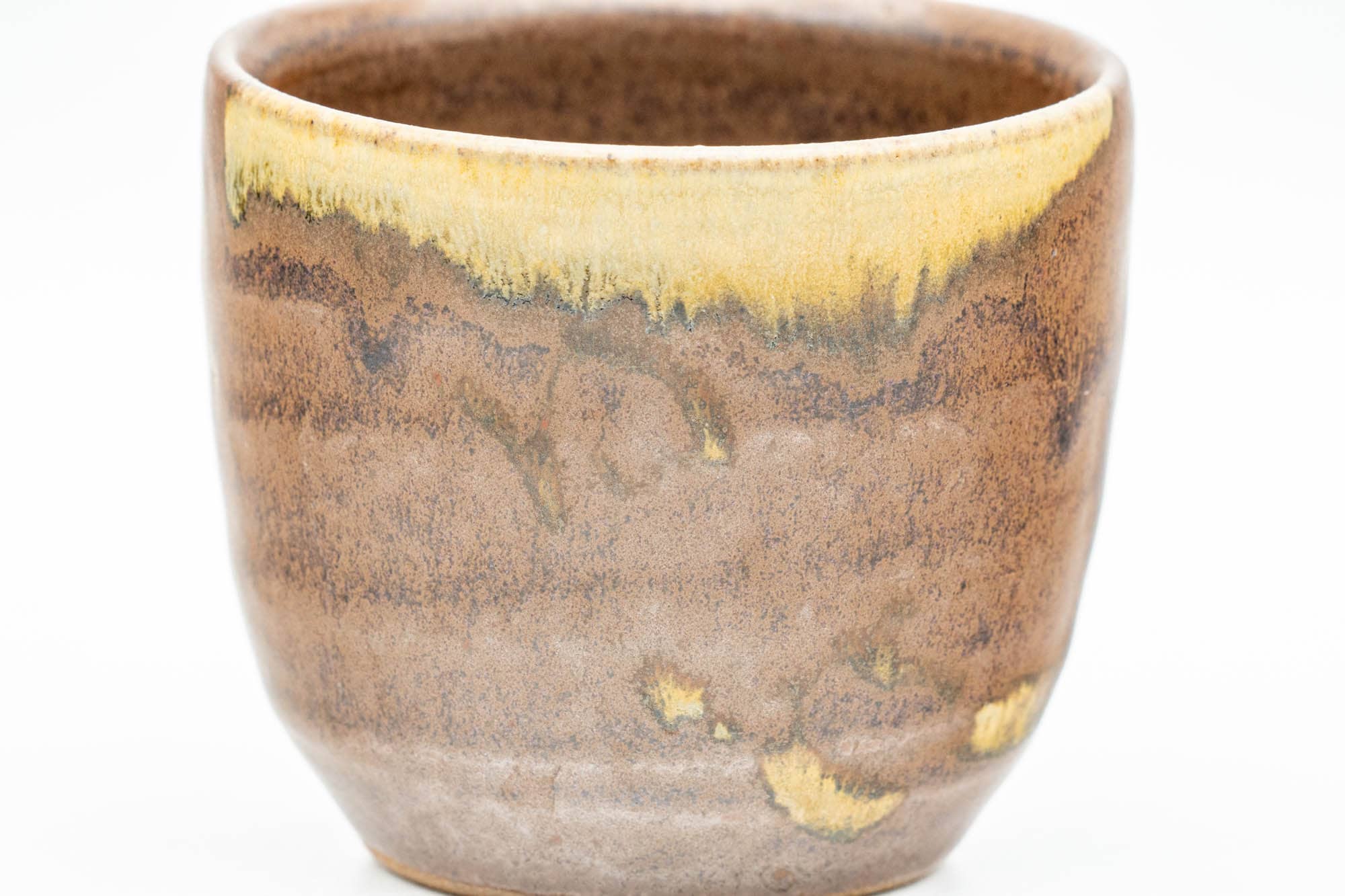 Japanese Teacup - Brown Beige Drip-Glazed Yunomi - 100ml