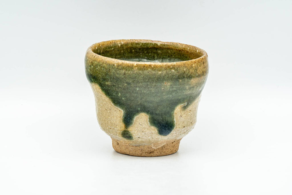 Japanese Teacup - Green Drip-Glazed Wabi Sabi Yunomi - 80ml