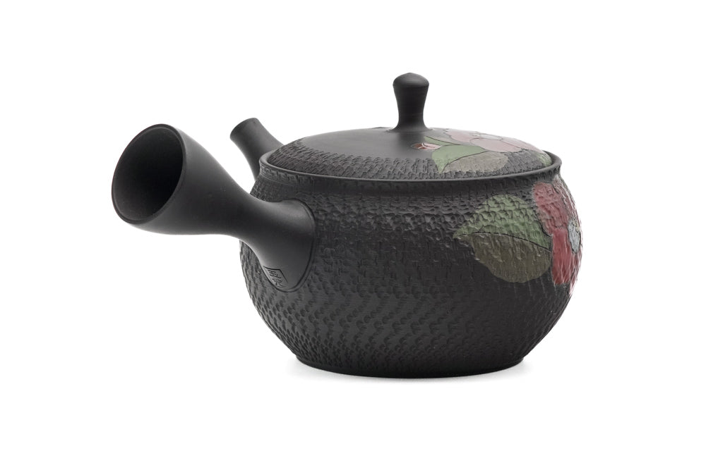Red Camellias Kokudei Tokoname Teapot - 300ml