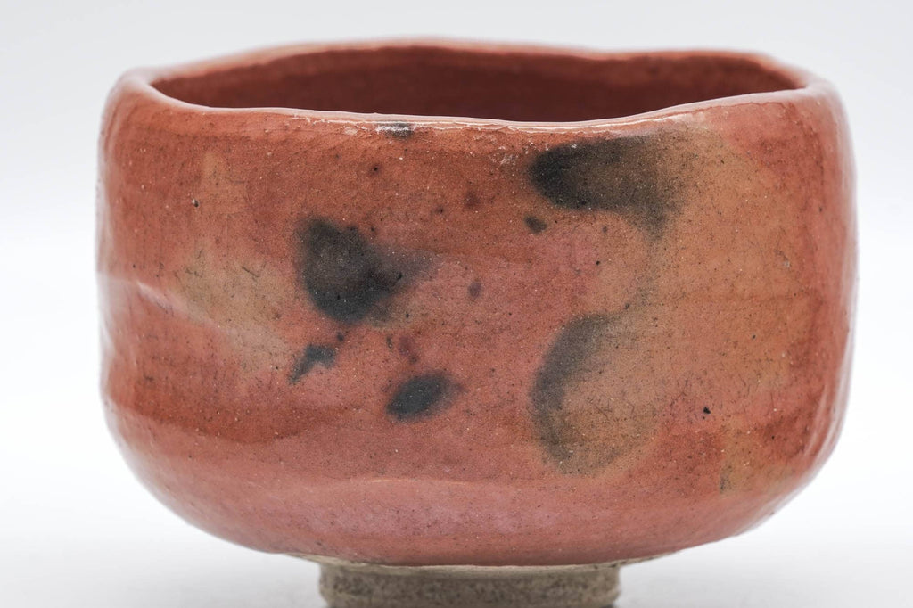 Japanese Matcha Bowl - Red Black Glazed Aka-raku Wabi-Sabi Chawan - 250ml