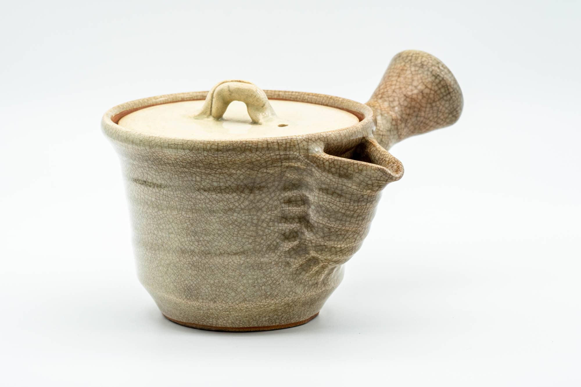 Japanese Kyusu - Beige Weathered Hagi-yaki Do-ake Teapot - 330ml