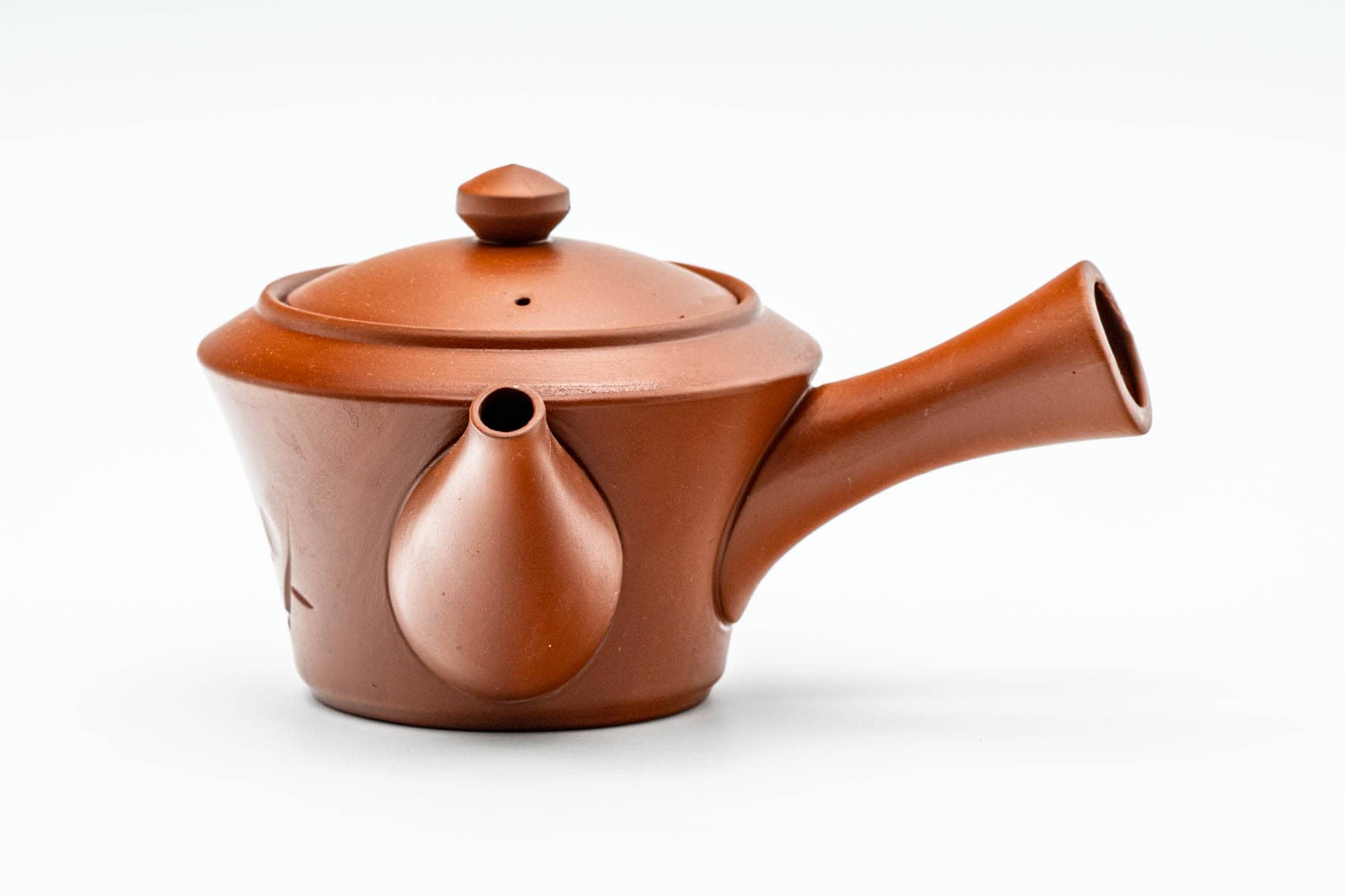 Japanese Tea Set - Floral Engraved Tokoname-yaki Kyusu Teapot with 5 Yunomi Teacups