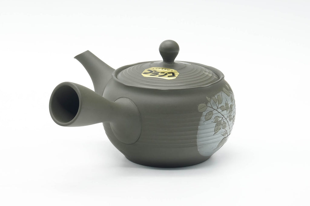 Japanese Kyusu - Floral Green Ryokudei Tokoname Mesh Teapot - 290ml