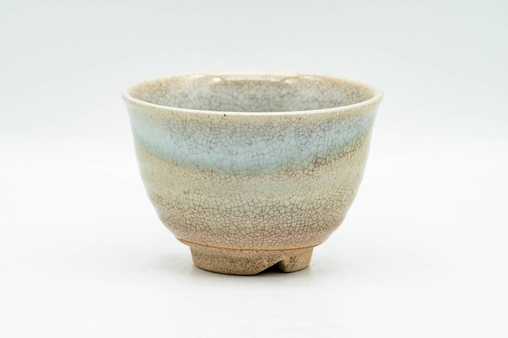 Japanese Teacup - Beige White Weathered Hagi-yaki Yunomi - 130ml