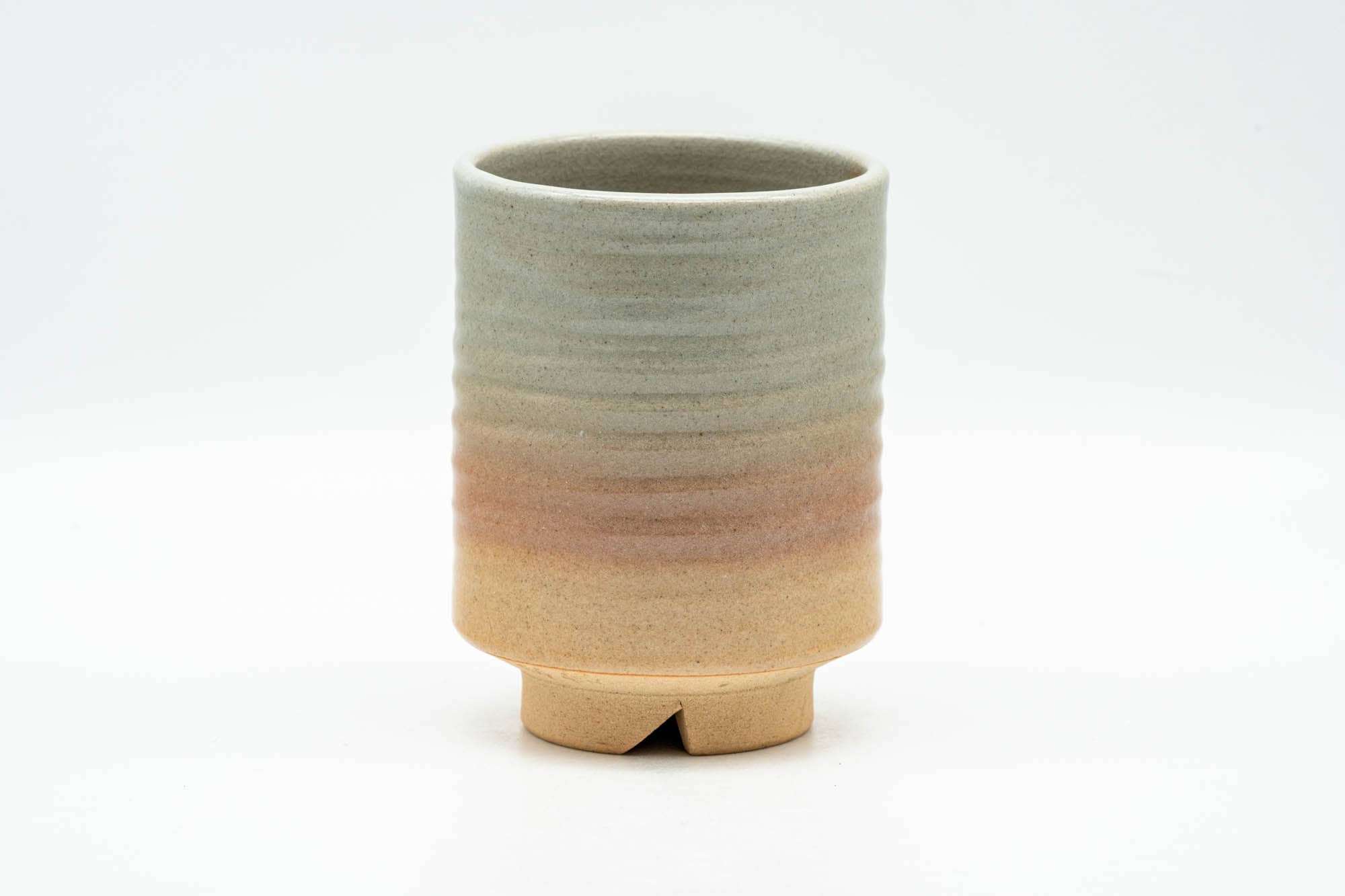 Japanese Teacup - Beige Pink Spiraling Hagi-yaki Yunomi - 160ml