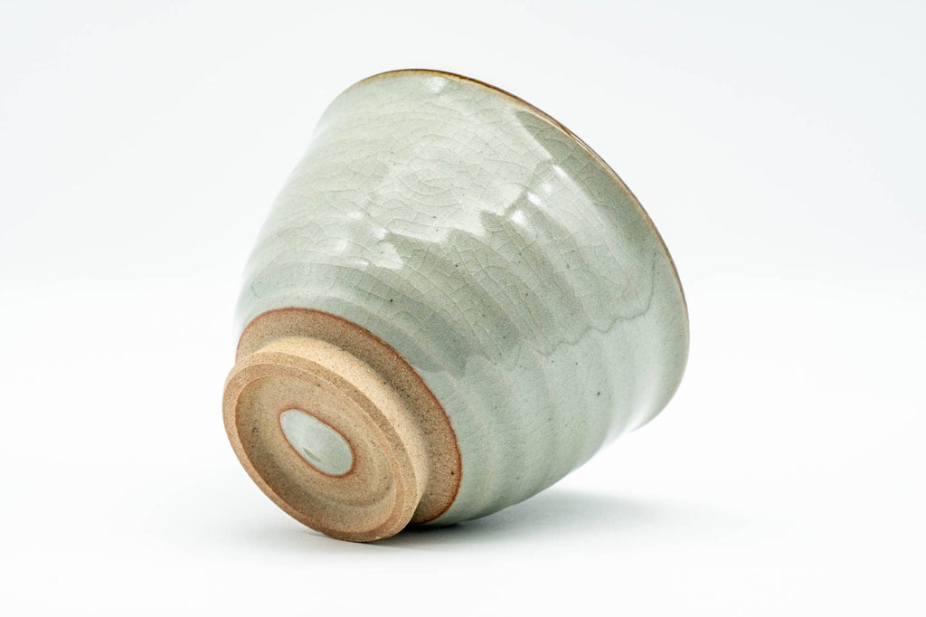 Japanese Teacup - Green Celadon Glazed Spiraling Yunomi - 140ml