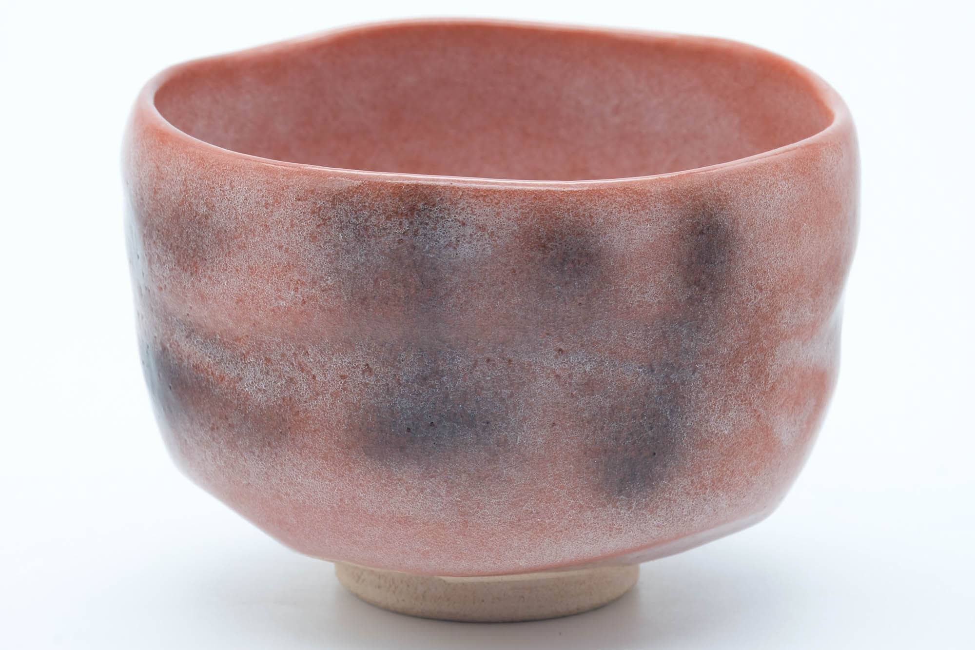 Japanese Matcha Bowl - Red Black Glazed Aka-raku Chawan - 500ml