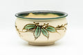 Japanese Kensui - 春景 Shunkei - Beige Tea Leaves Kyo-yaki Water Bowl - 600ml